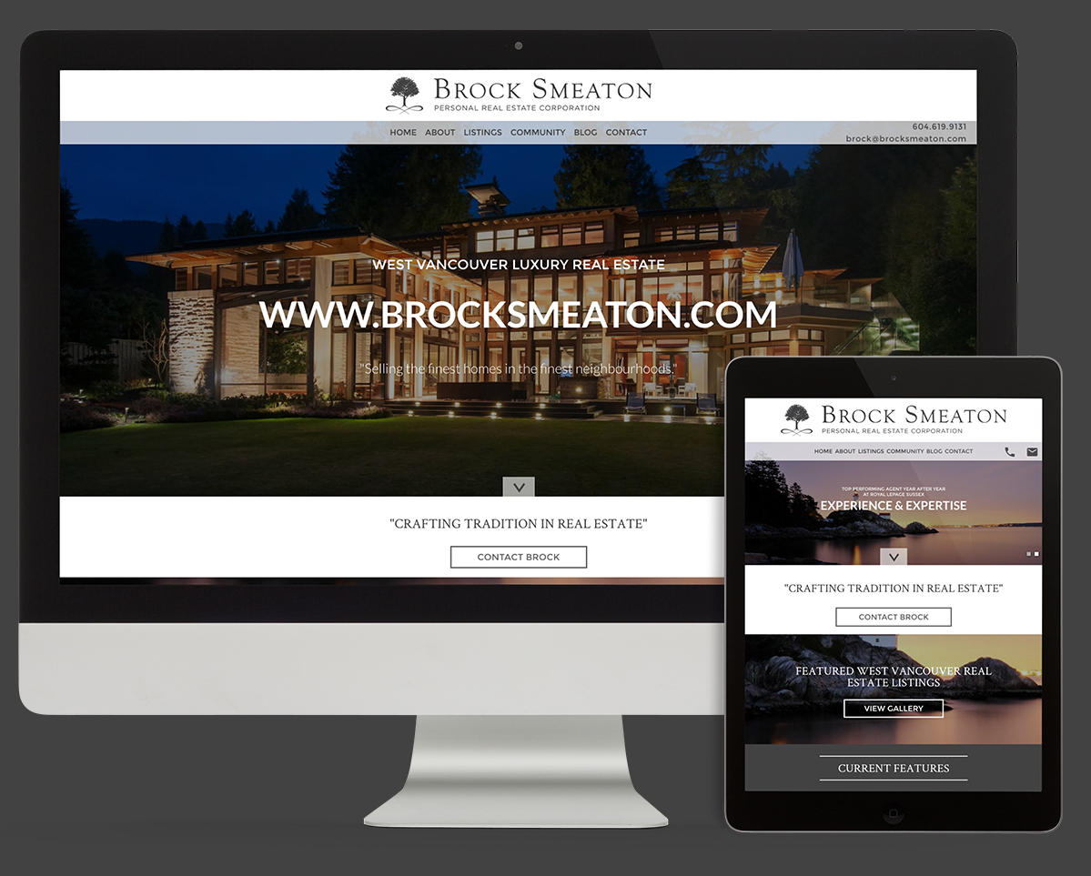 Realtor branding and web design for Brock Smeaton West Vancouver