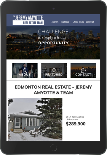 Jeremy Amyotte Real Estate Team Branding and Website Design Brixwork Real Estate Marketing -tablet web design view