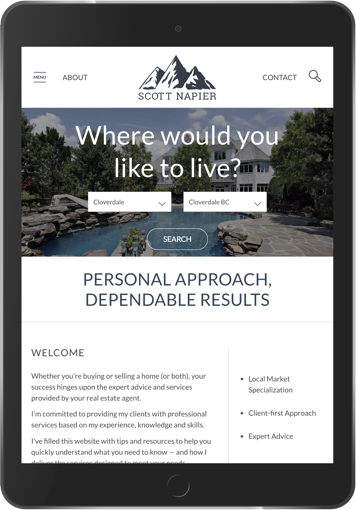 Scott Napier Real estate marketing website design display
