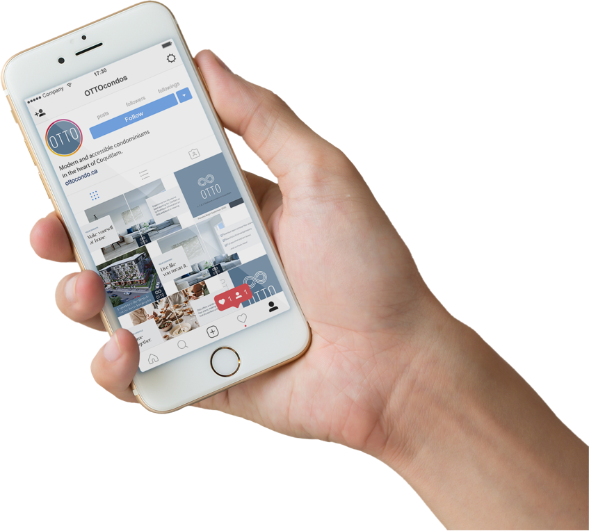 OttoIG-inHand Custom Instagram and Facebook post design for Otto Presale Condos