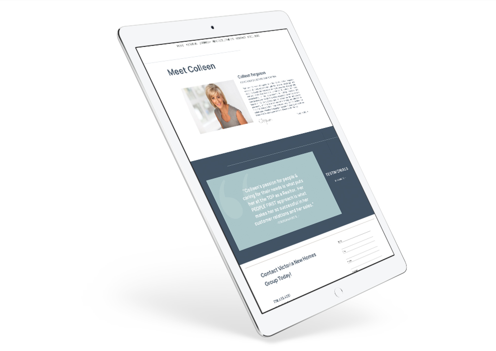 Colleen Ferguson Realtor® bio page design on website