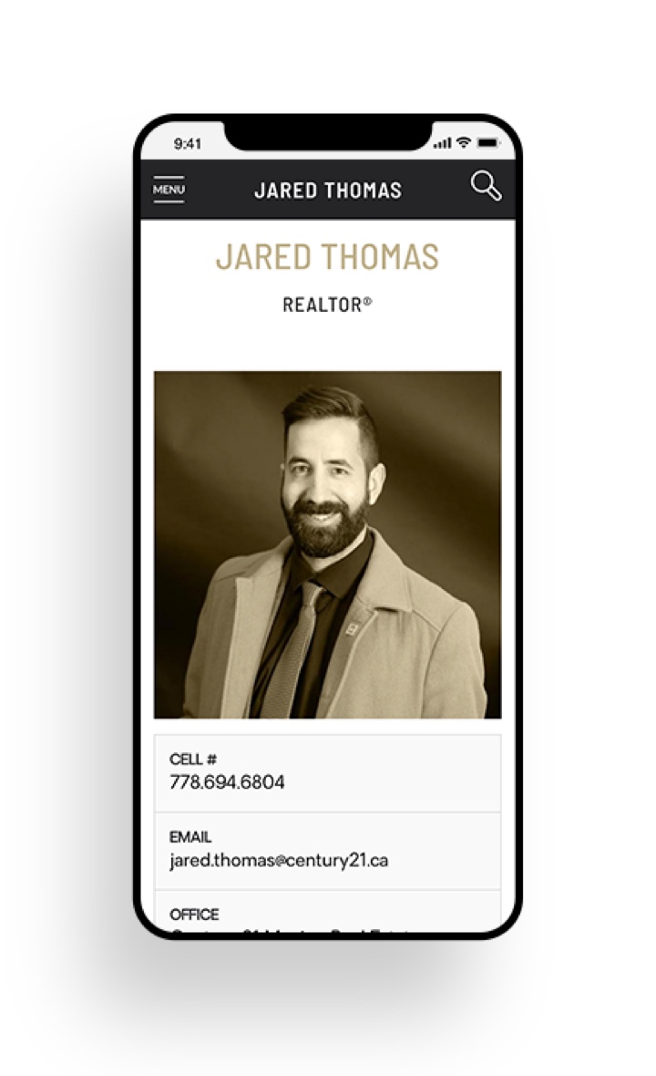 Jared T Mobile Merritt Century 21 Realtor® Mobile Friendly Website