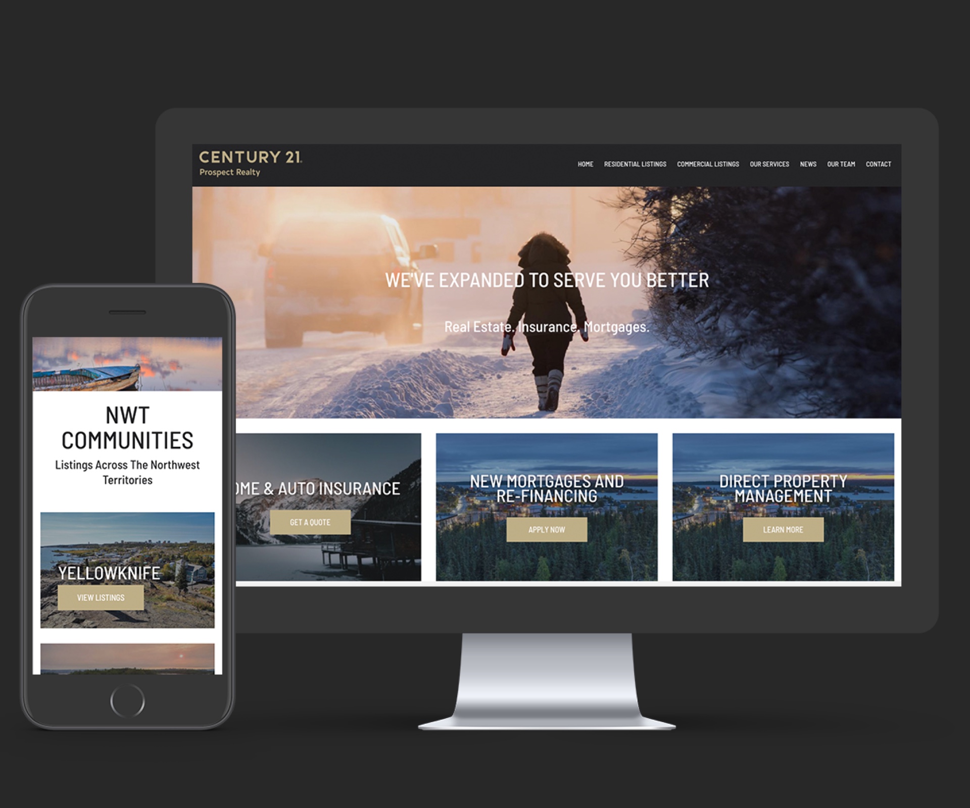 YK screen Custom Yellowknife Brokerage Website