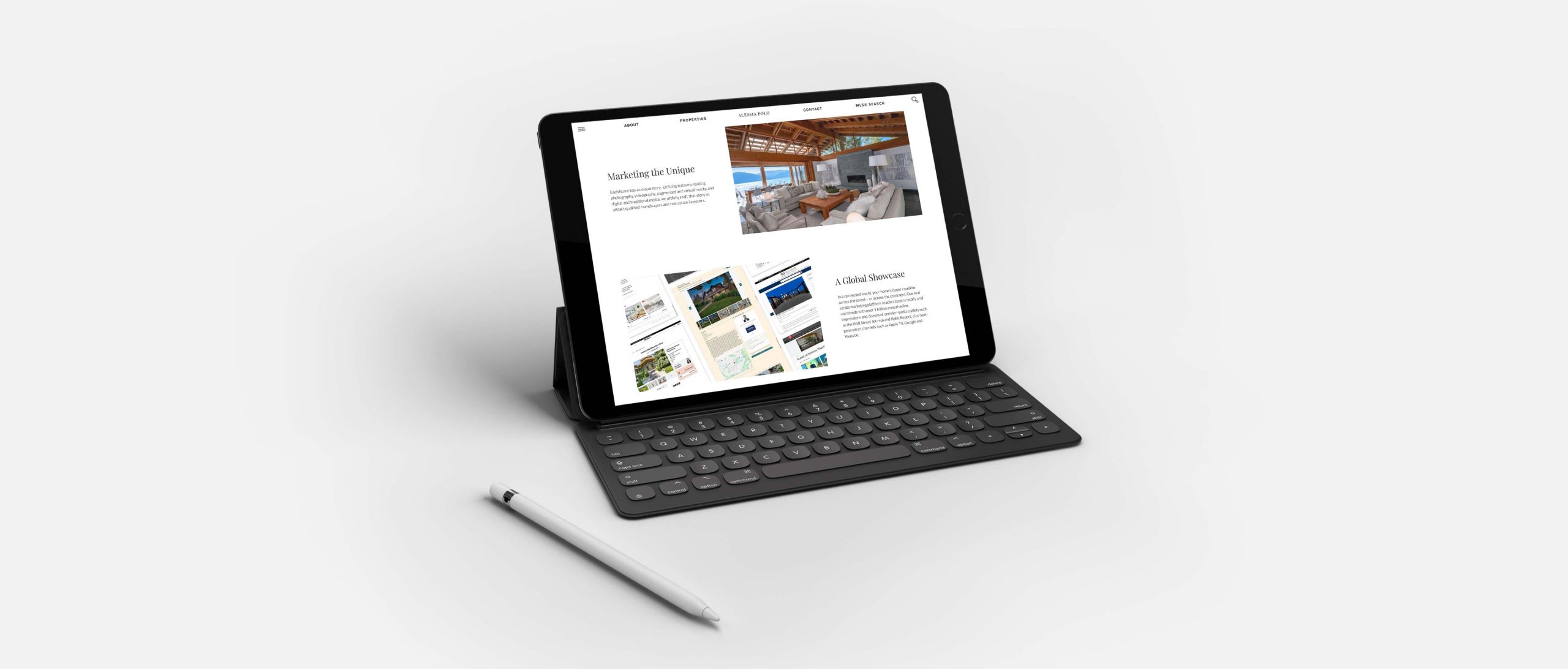 Ipad screen Custom Designed Print Media For Luxury Realtors®