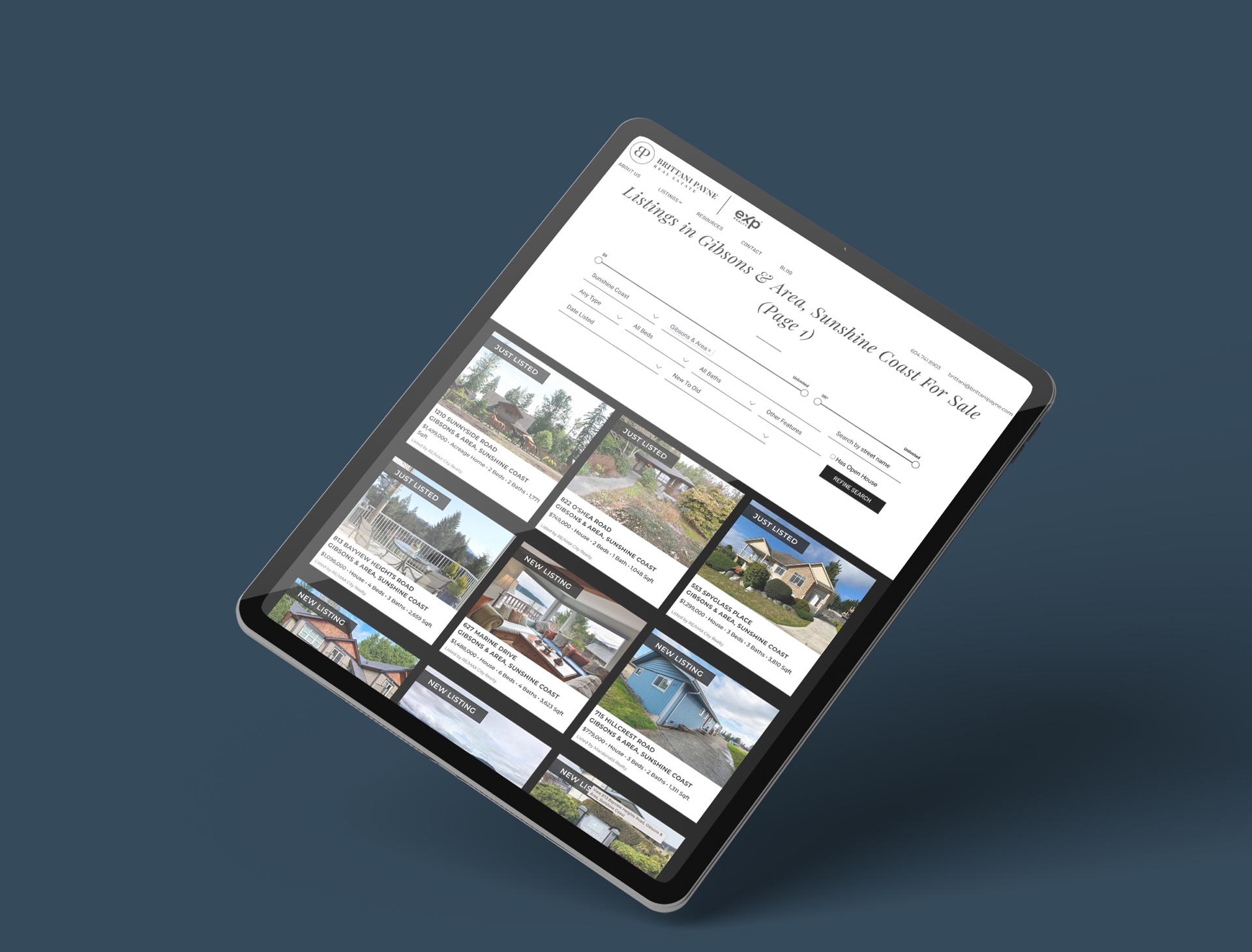 Ipad MLS Reciprocity Listing Gallery page