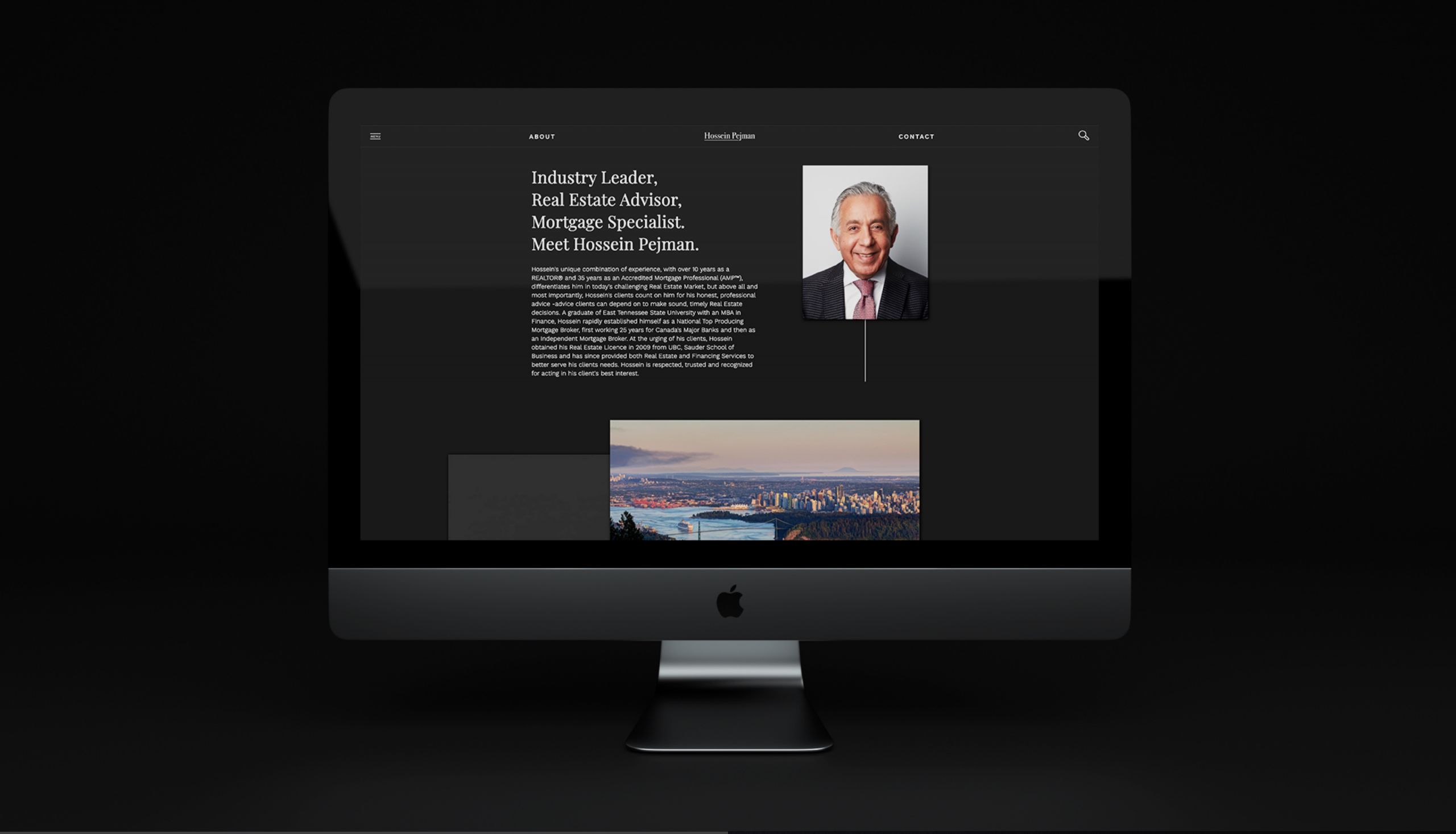 Custom designed website homepage for Real Estate Agent