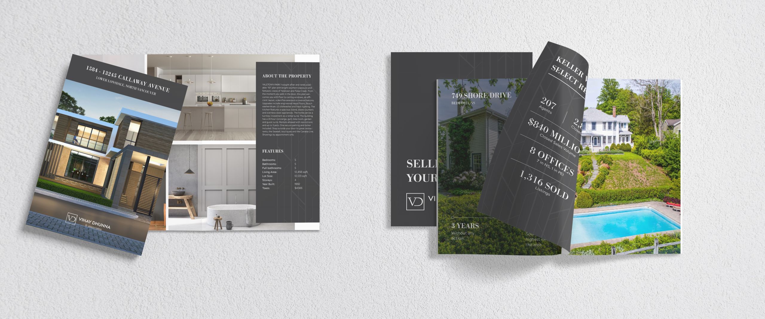 Examples of Vinay Dhunna's listing presentations.