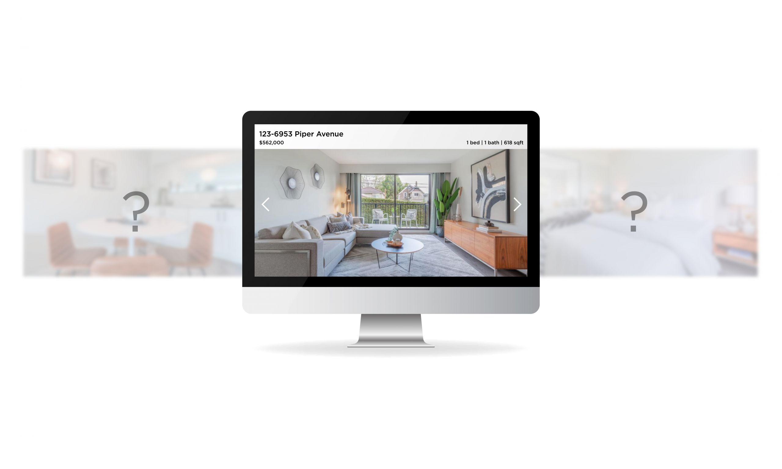 Real estate website listing carusel