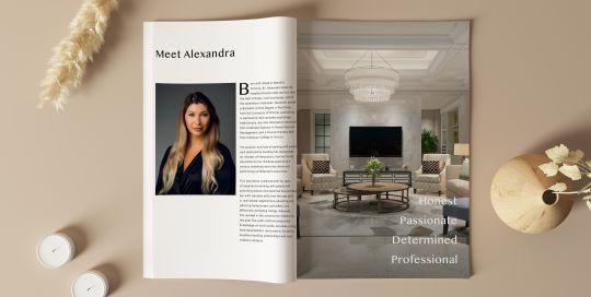 open page of Alexandra Bailey listing presentation booklet