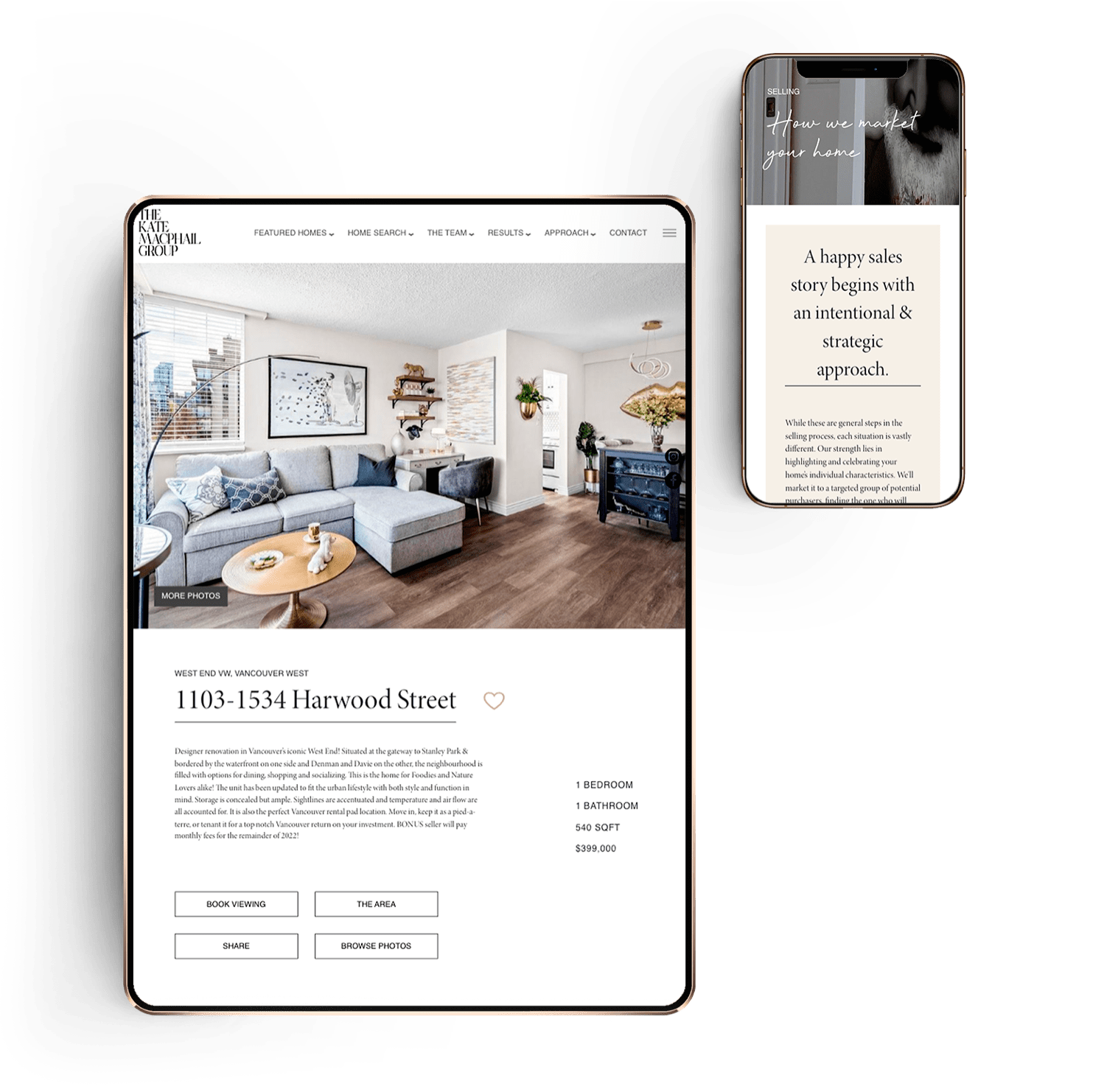 Fully branded listing detail page for Kate MacPhail at StilHavn Realty