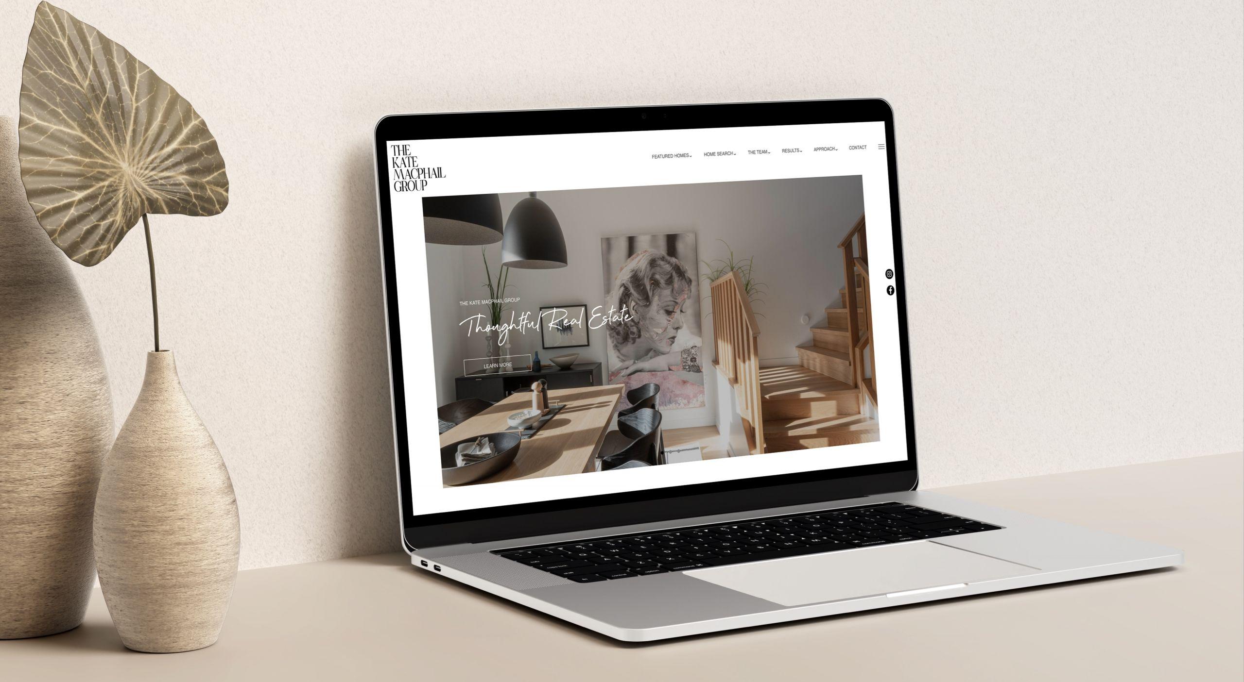 Mockup of Kate MacPhail's homepage website design