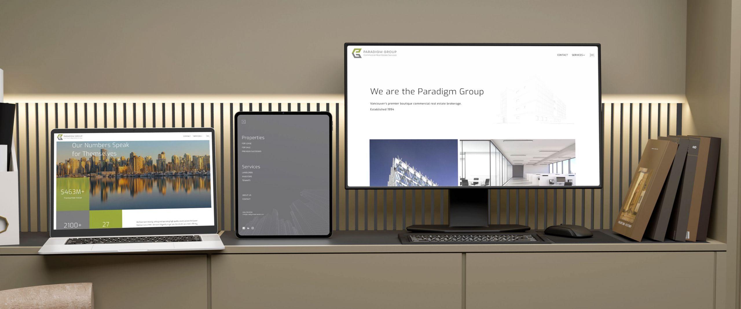 Paradigm_FullwidthWebsite Mobile first grid, smooth and subtle animations, and finessed details are found on this commercial brokerage website design.