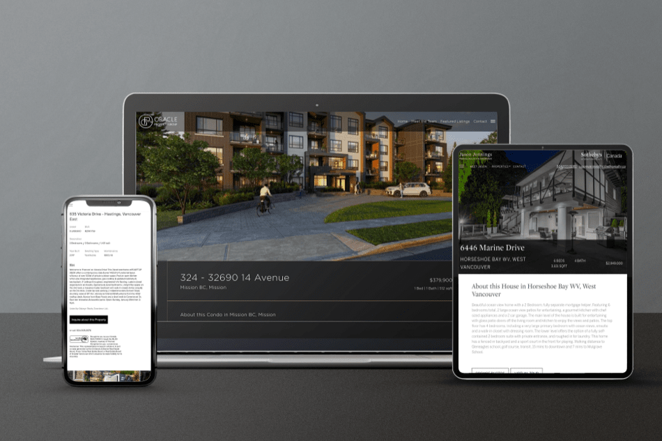 Listing display fully custom designed and coded for Oracle Property Group