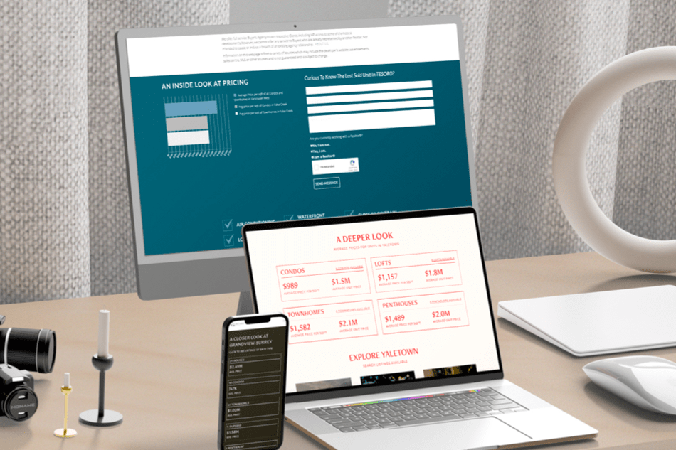 Yaletown condo, townhome and penthouse listing count and average price module on Yuliya Lys' website