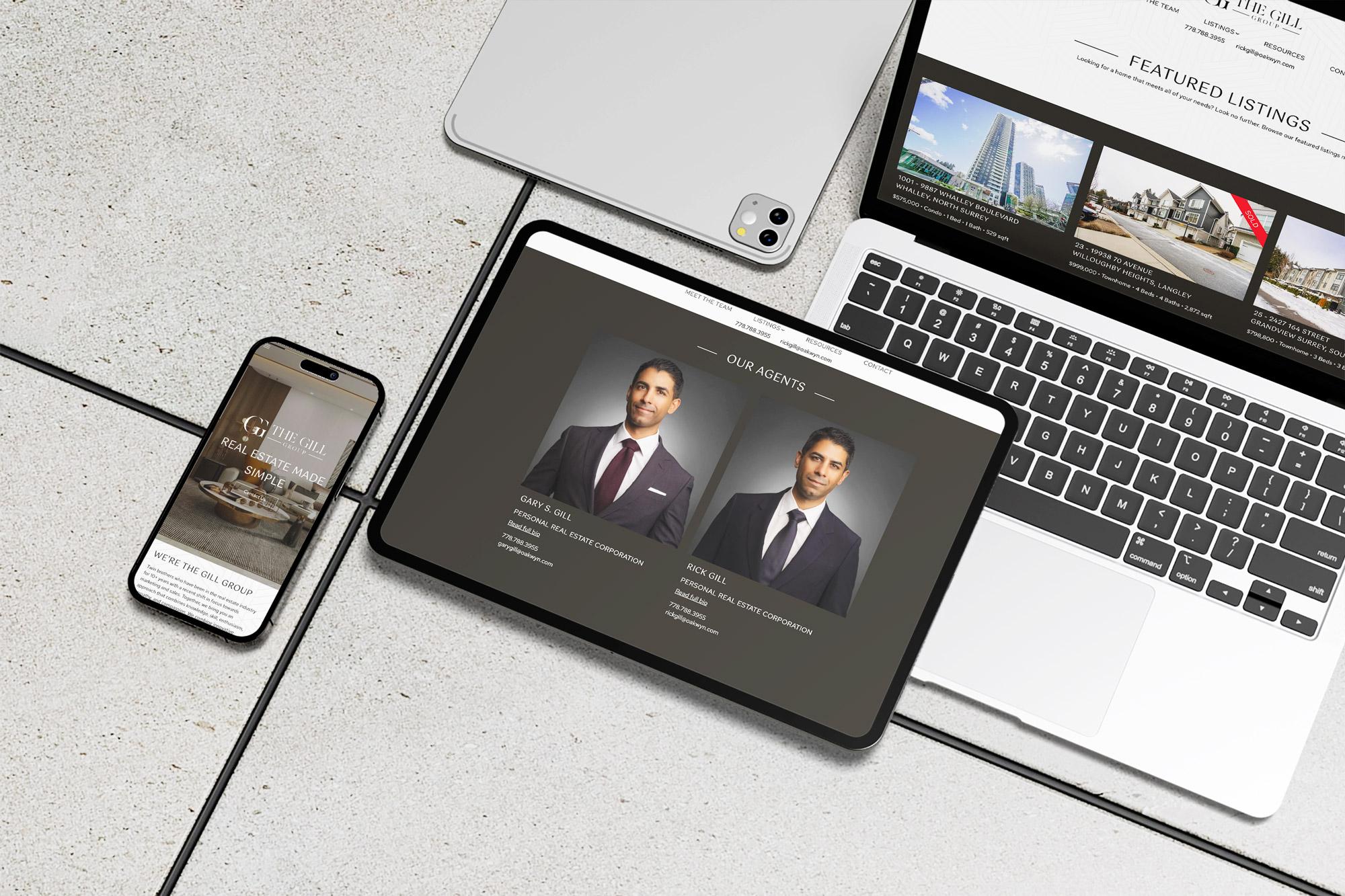 GillGroup Website Showcase Oakwyn brand and the Gill Group branding in perfect harmony on this template website