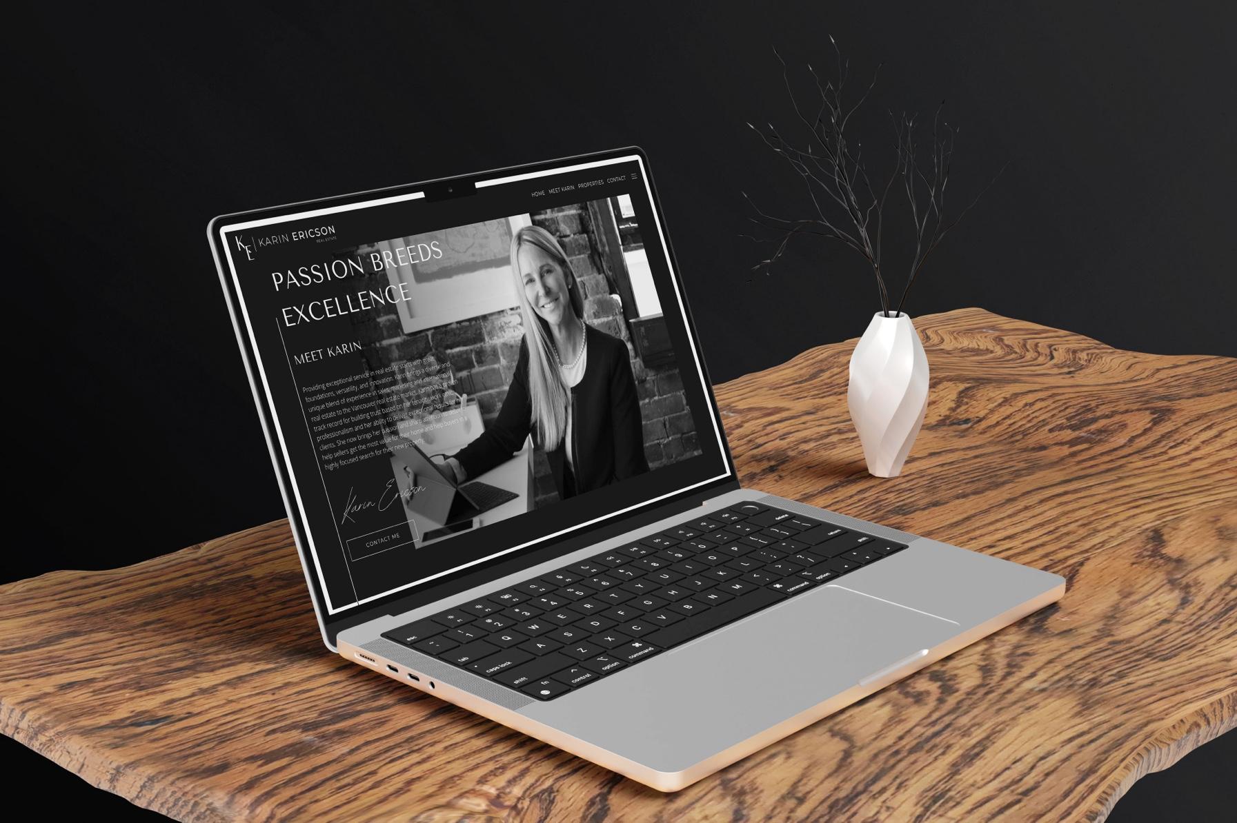 KarinEricson_Website Mockup of Karin Ericson's website custom agent intro