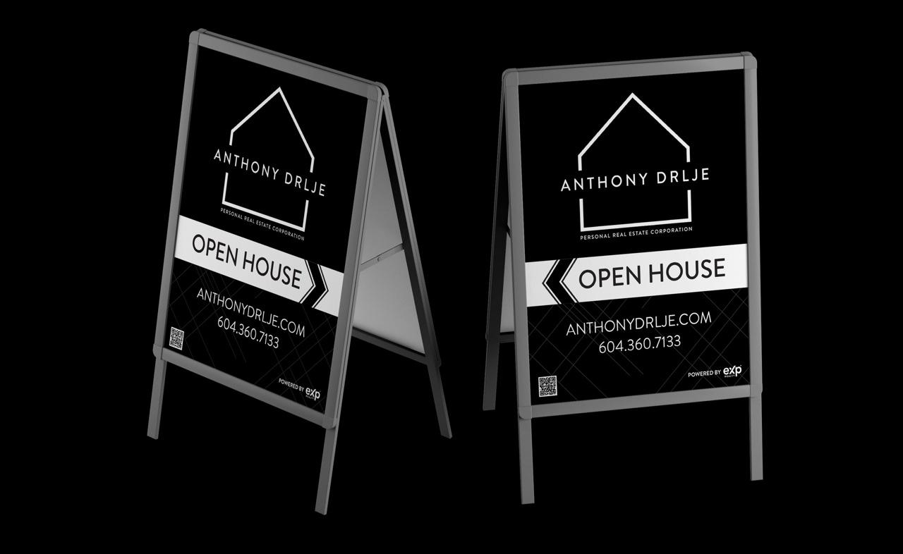 AnthonyDrjle_Signage A Frame Signage design for Anthony Drlje's open house.