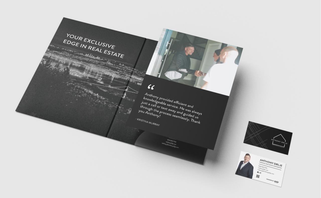 AnthonyDrlje_BoutiqueStationery Boutique stationery for Anthony Drlje including stunning business cards and folders.