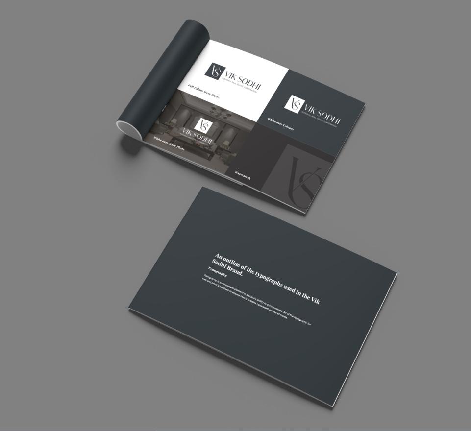 Finished brand guideline with font and colour schemes