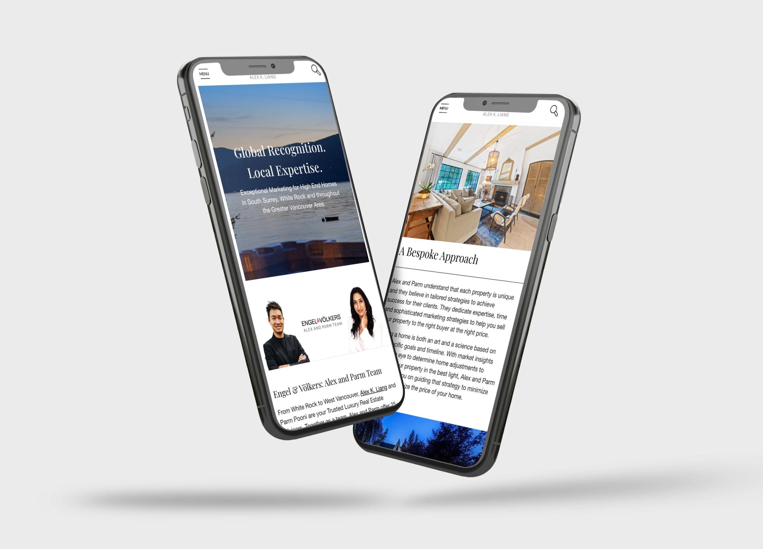 Realtor® team bio and sellers' services, mobile responsive web design