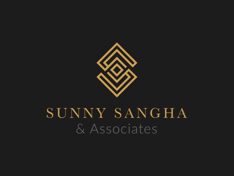 Custom illustrated logo design for Sunny Sangha and Associates