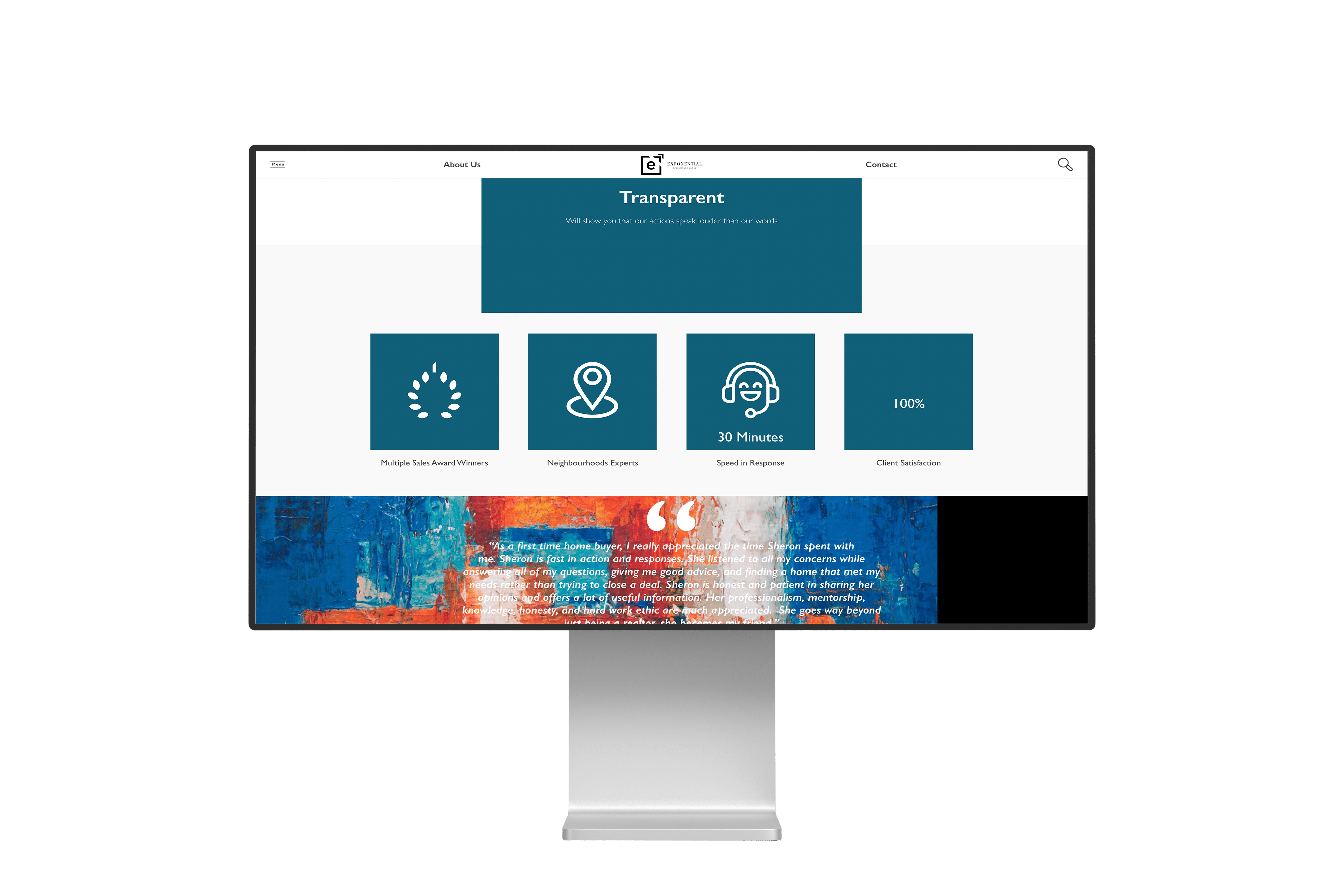 Exponential Realty's About Team Website teaser and link 