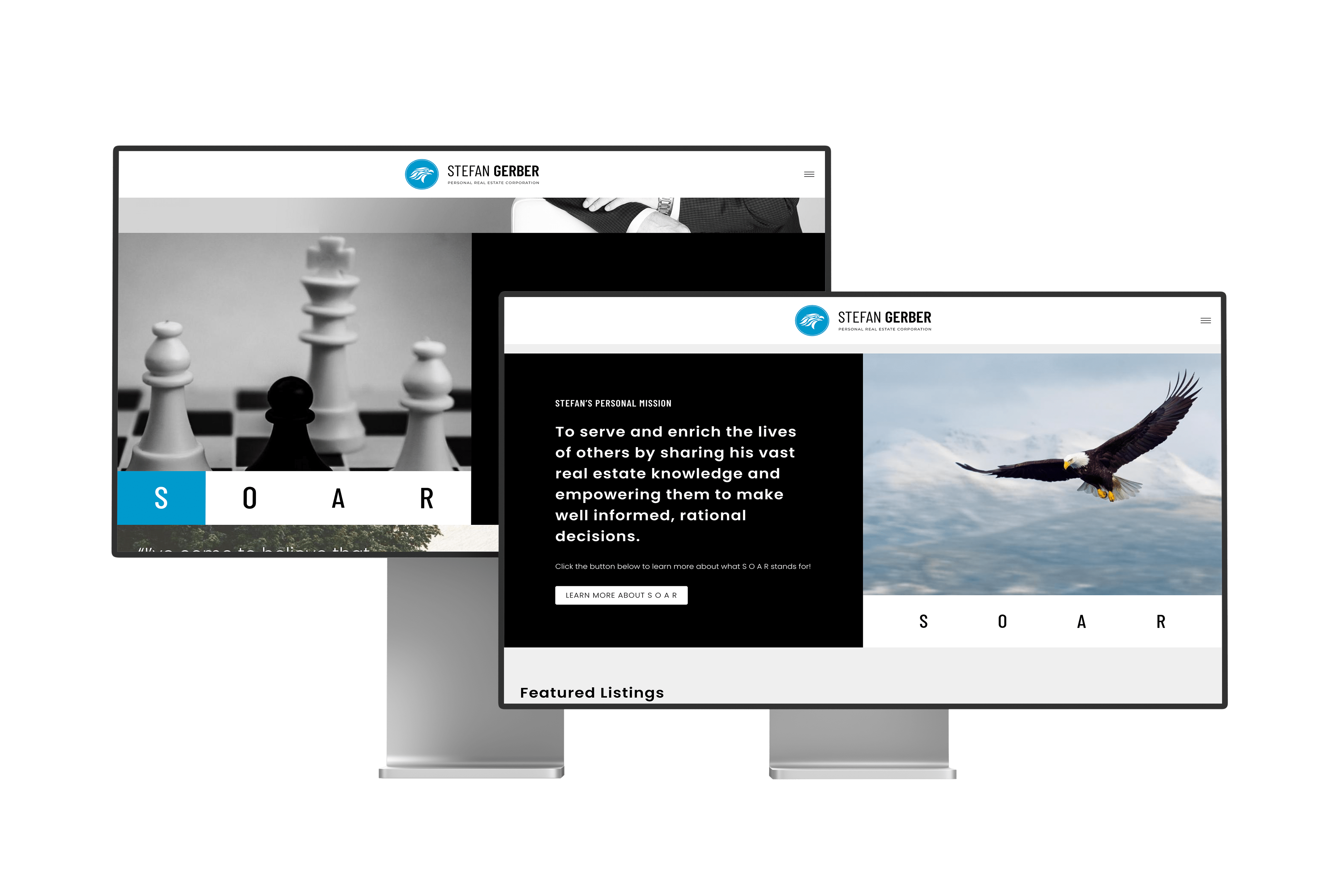 Realtor Stefan Gerber's homepage teaser and link to his work motto