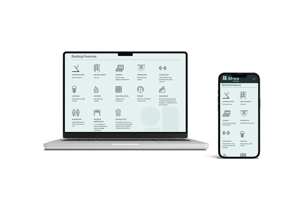 Feature icons built with animated SVGs and mobile responsive on our project marketing website