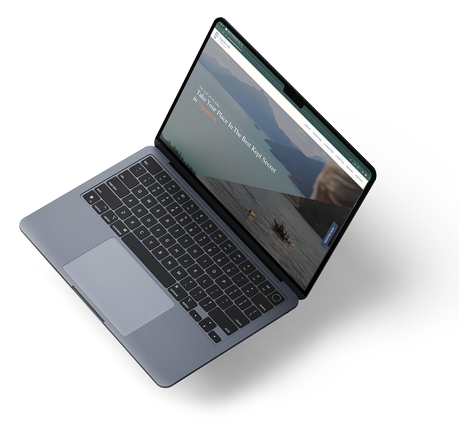 Project and lot features showcased on the Palette project marketing website