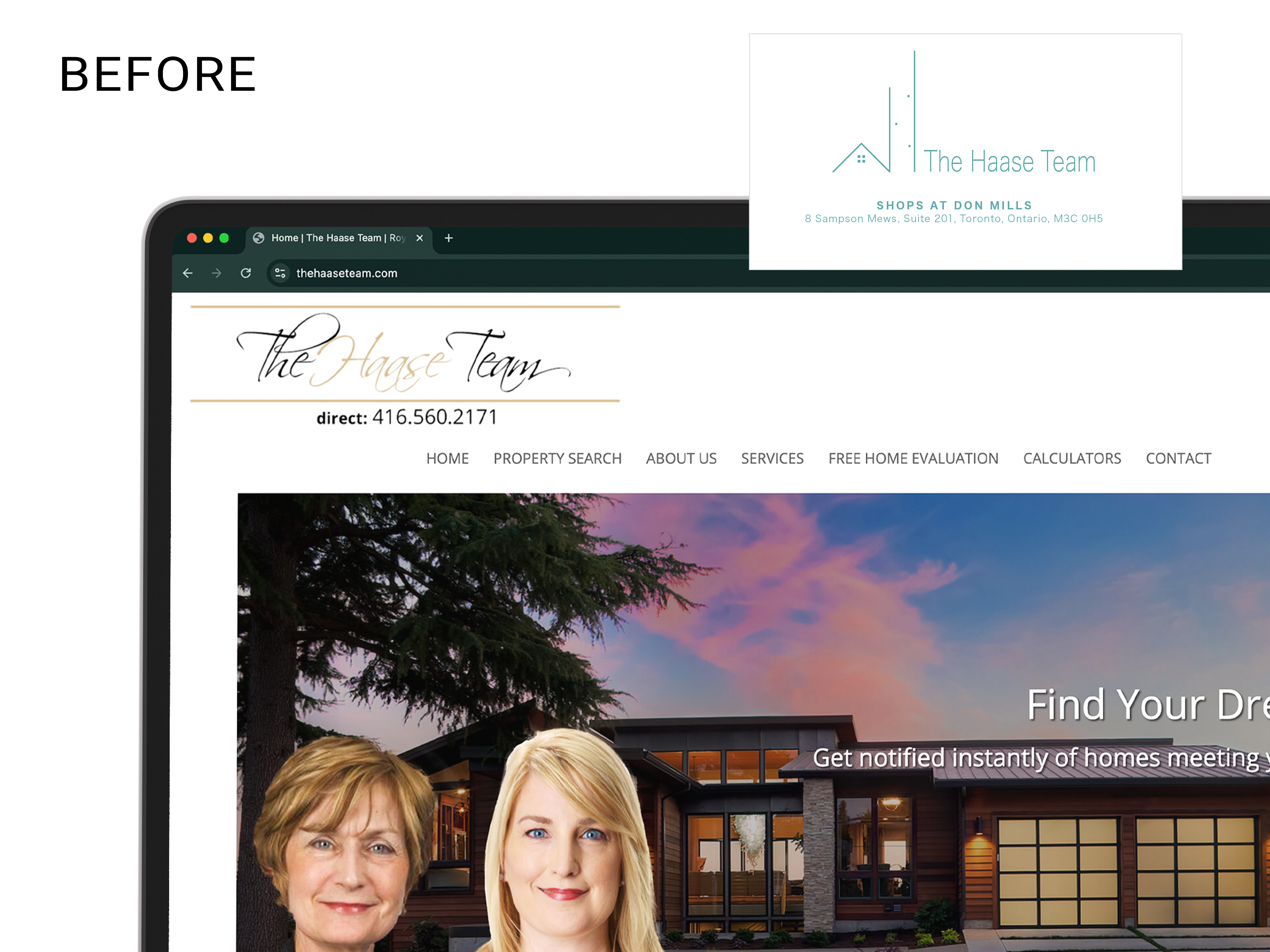 inconsistent brand, hard-to-read logos, and poor, outdated website design
