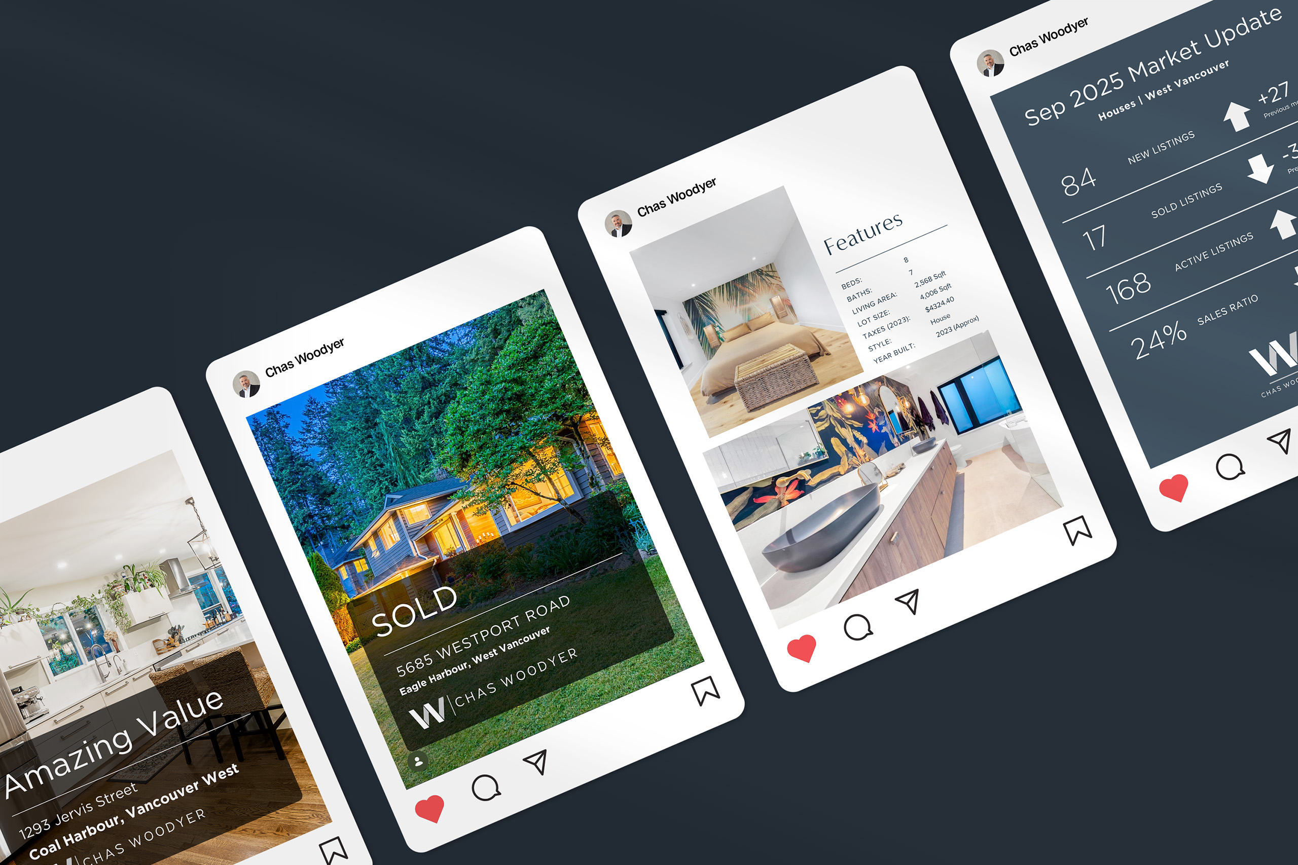 branded social media templates for Chas Woodyer