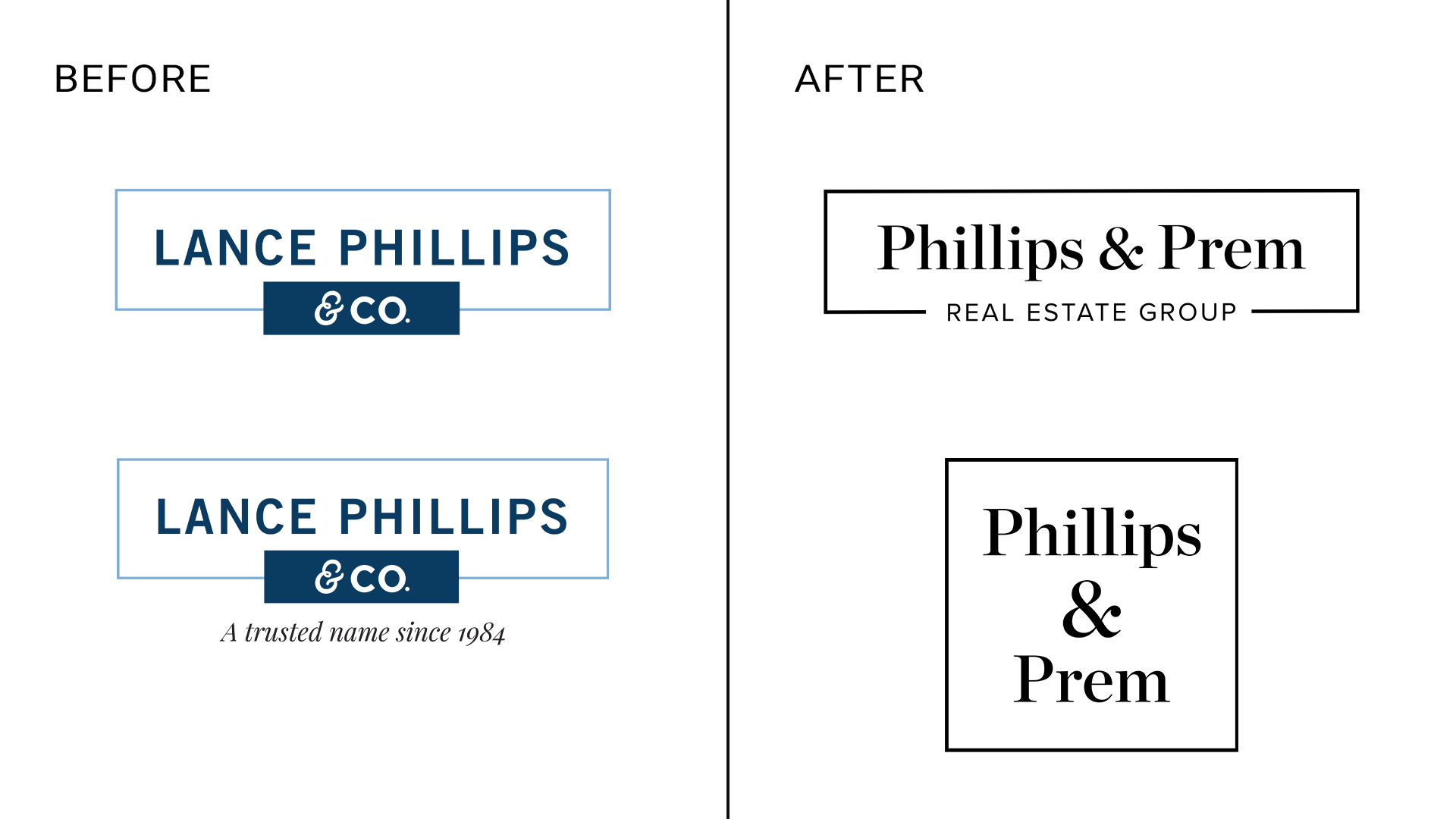 rebranded stationery, website, and print media