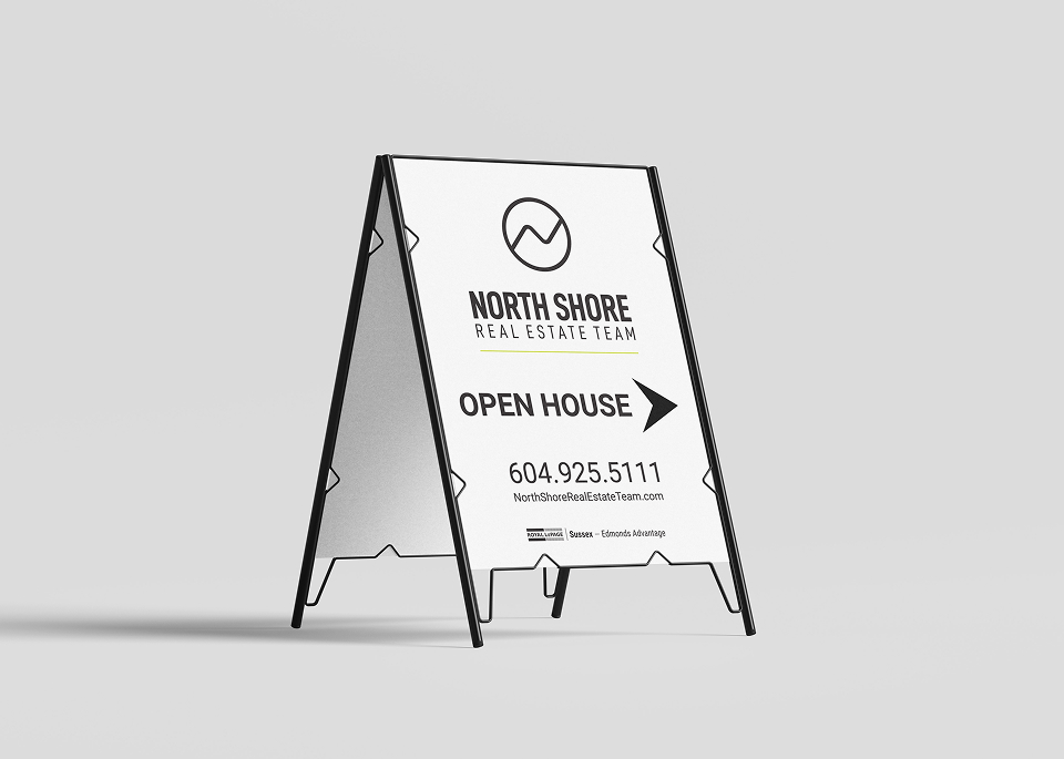 Open house street signs designed for the North Shore Real Estate Team